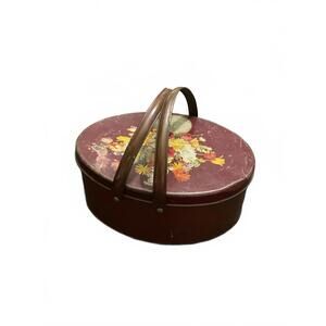Vintage Floral Decorative Storage Box with Handle